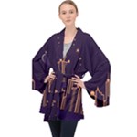 Skyscraper-town-urban-towers Long Sleeve Velvet Kimono 