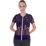 Skyscraper-town-urban-towers Short Sleeve Zip Up Jacket