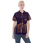 Skyscraper-town-urban-towers Women s Short Sleeve Pocket Shirt