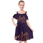 Skyscraper-town-urban-towers Kids  Cut Out Shoulders Chiffon Dress