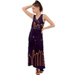 Skyscraper-town-urban-towers V-Neck Chiffon Maxi Dress