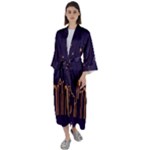 Skyscraper-town-urban-towers Maxi Satin Kimono