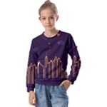 Skyscraper-town-urban-towers Kids  Long Sleeve Tee with Frill 