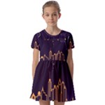 Skyscraper-town-urban-towers Kids  Short Sleeve Pinafore Style Dress