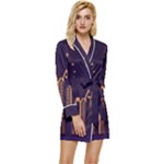 Skyscraper-town-urban-towers Long Sleeve Satin Robe