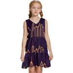 Skyscraper-town-urban-towers Kids  Sleeveless Tiered Mini Dress