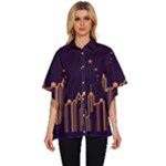 Skyscraper-town-urban-towers Women s Batwing Button Up Shirt