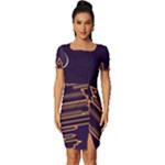 Skyscraper-town-urban-towers Fitted Knot Split End Bodycon Dress