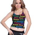 Red-yellow-blue-green-purple Spaghetti Strap Bra Top