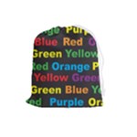 Red-yellow-blue-green-purple Drawstring Pouch (Large)