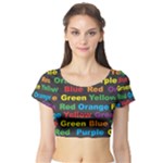 Red-yellow-blue-green-purple Short Sleeve Crop Top