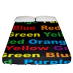 Red-yellow-blue-green-purple Fitted Sheet (Queen Size)