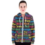 Red-yellow-blue-green-purple Women s Zipper Hoodie