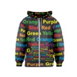 Red-yellow-blue-green-purple Kids  Zipper Hoodie