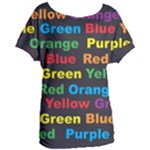 Red-yellow-blue-green-purple Women s Oversized Tee