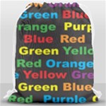 Red-yellow-blue-green-purple Drawstring Bag (Large)