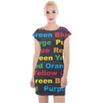 Red-yellow-blue-green-purple Cap Sleeve Bodycon Dress