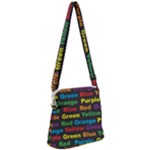 Red-yellow-blue-green-purple Zipper Messenger Bag