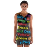 Red-yellow-blue-green-purple Wrap Front Bodycon Dress