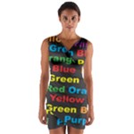 Red-yellow-blue-green-purple Wrap Front Bodycon Dress