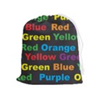 Red-yellow-blue-green-purple Drawstring Pouch (XL)