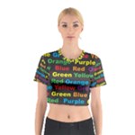 Red-yellow-blue-green-purple Cotton Crop Top