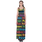 Red-yellow-blue-green-purple Empire Waist Maxi Dress