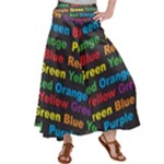 Red-yellow-blue-green-purple Women s Satin Palazzo Pants