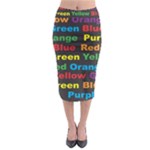 Red-yellow-blue-green-purple Midi Pencil Skirt