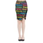 Red-yellow-blue-green-purple Midi Wrap Pencil Skirt