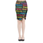 Red-yellow-blue-green-purple Midi Wrap Pencil Skirt