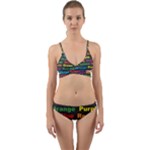 Red-yellow-blue-green-purple Wrap Around Bikini Set