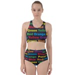 Red-yellow-blue-green-purple Racer Back Bikini Set