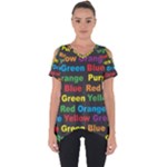 Red-yellow-blue-green-purple Cut Out Side Drop Tee