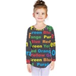 Red-yellow-blue-green-purple Kids  Long Sleeve Tee