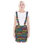 Red-yellow-blue-green-purple Braces Suspender Skirt