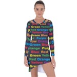 Red-yellow-blue-green-purple Asymmetric Cut-Out Shift Dress