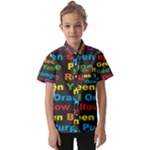 Red-yellow-blue-green-purple Kids  Short Sleeve Shirt