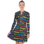 Red-yellow-blue-green-purple Long Sleeve Panel Dress