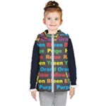 Red-yellow-blue-green-purple Kids  Hooded Puffer Vest