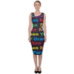 Red-yellow-blue-green-purple Sleeveless Pencil Dress