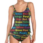 Red-yellow-blue-green-purple Tankini Set