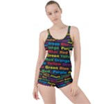 Red-yellow-blue-green-purple Boyleg Tankini Set 