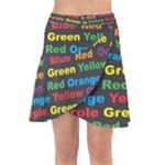 Red-yellow-blue-green-purple Wrap Front Skirt