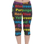 Red-yellow-blue-green-purple Velvet Capri Leggings 