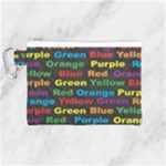 Red-yellow-blue-green-purple Canvas Cosmetic Bag (Medium)