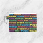 Red-yellow-blue-green-purple Canvas Cosmetic Bag (Small)