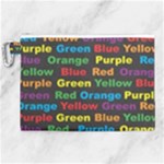 Red-yellow-blue-green-purple Canvas Cosmetic Bag (XL)