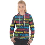 Red-yellow-blue-green-purple Women s Overhead Hoodie