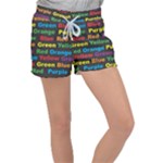 Red-yellow-blue-green-purple Women s Velour Lounge Shorts